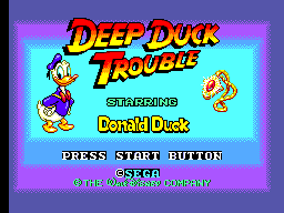Deep Duck Trouble title screen for Sega Master System